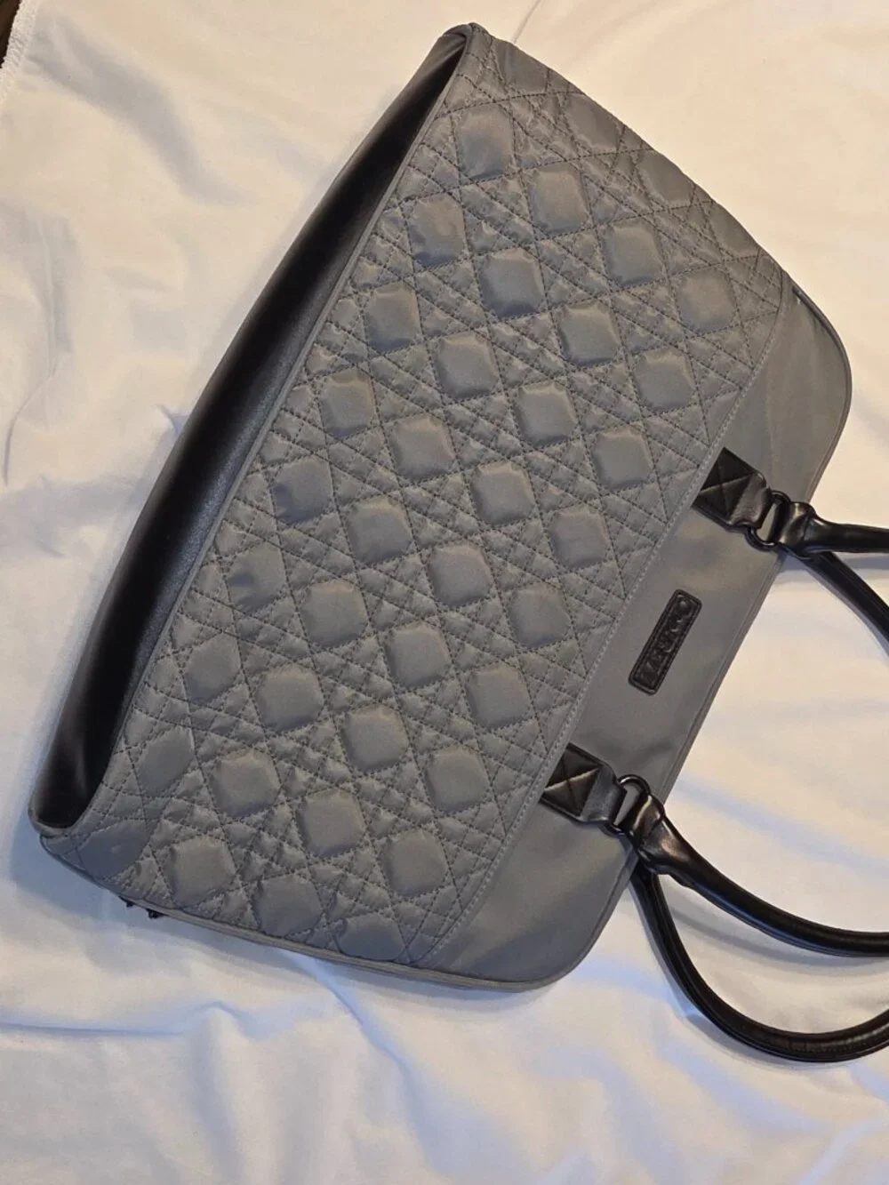 CoolBell Gray Quilted Tote Computer Bag 15.6 Inch Laptop